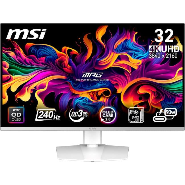 Монитор игровой MSI MAG 321URXW QD-OLED 3840x2160 240 Гц 250 кд/м2 White (32202208)