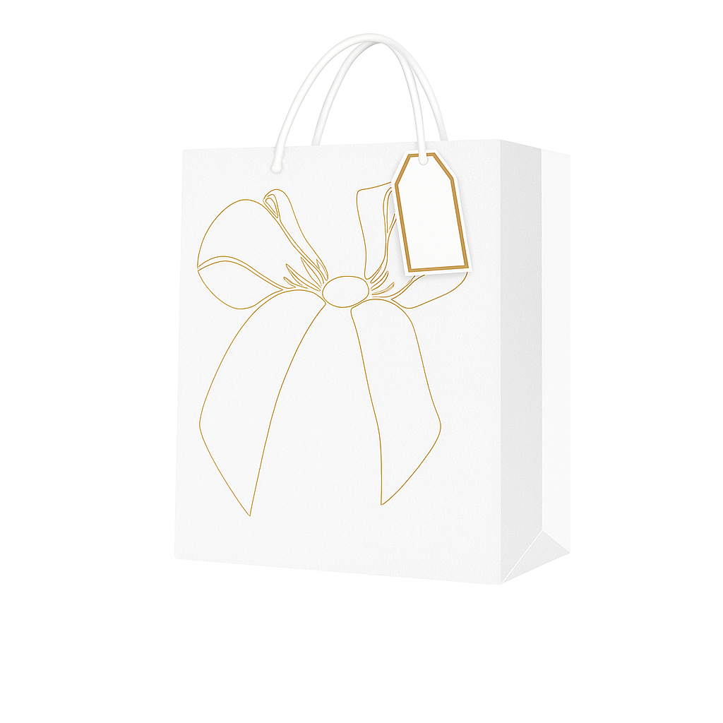 Подарунковий пакет Stenson Bow R97069-S паперовий 18х23х10 см Білий (26815807)