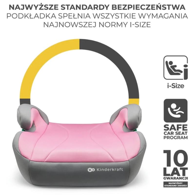 Автомобільний бустер Kinderkraft i-Boost I-Size для дітей з підлокітниками та кріпленням Isofix Pink - фото 7