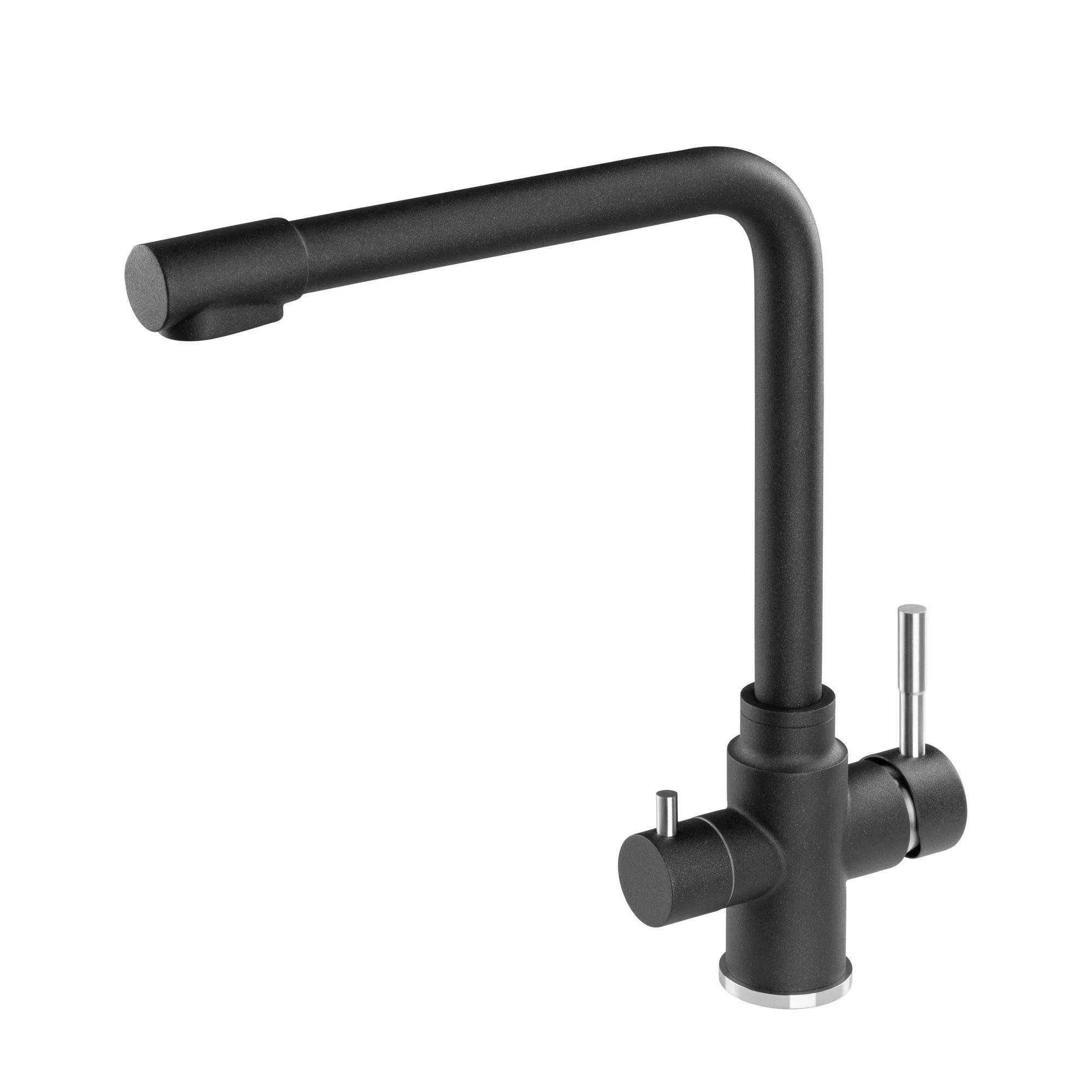 Смеситель для кухни Granado Badalona LUX Black Shine GZ0401L с подключением к фильтру Черный (GRA-21891)