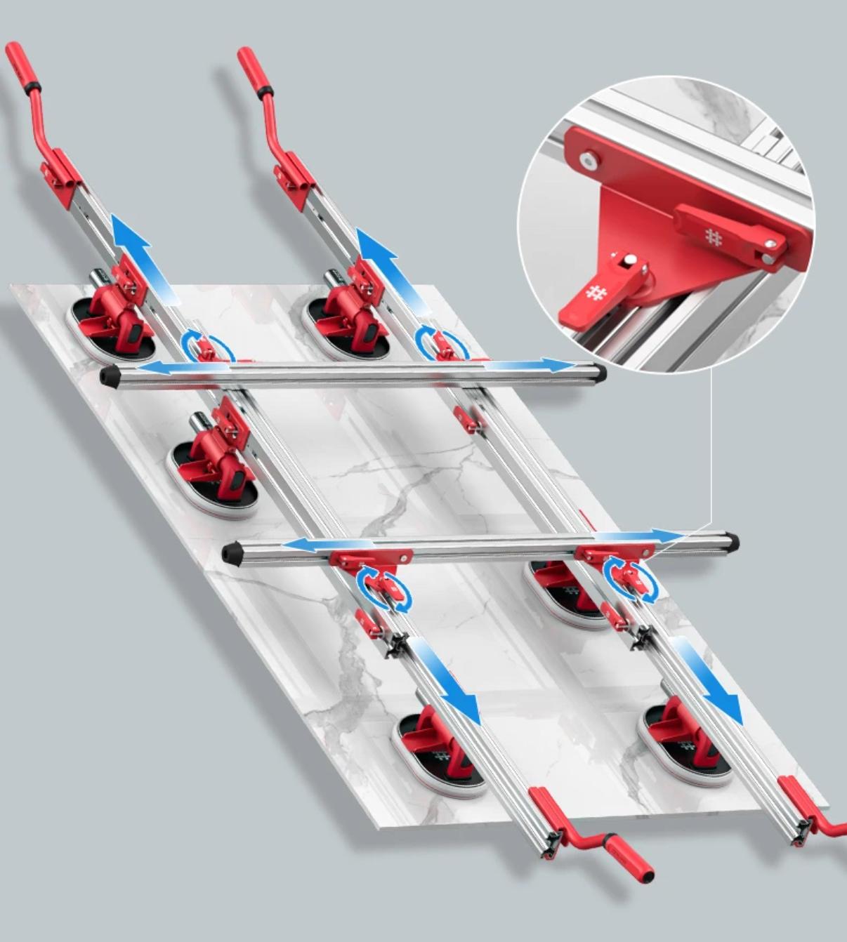Система монтажа переноски Shijing 6109 крупноформатной плитки SHIJING P708 3200х1600 мм на 6 вакуумных присосках - фото 11