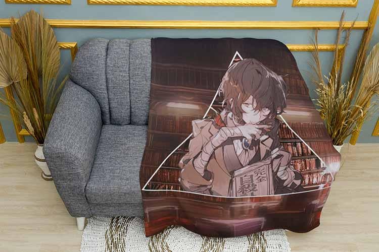 Плед Osamu Dazai Bungo stray dogs плюш одношаровий 135х150 см (113734)