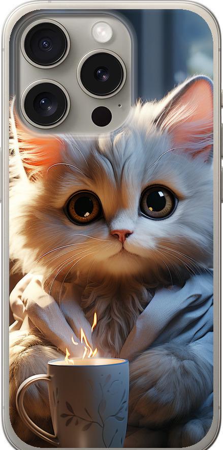 Чехол на iPhone 15 Pro White cat (5646u-3096-42517)