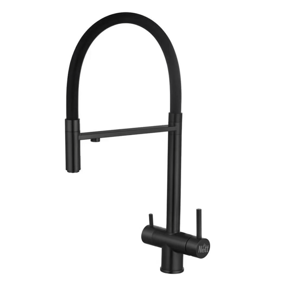 Змішувач для кухні Nett GFВ-56 двоважільний Чорний (NET-034420)