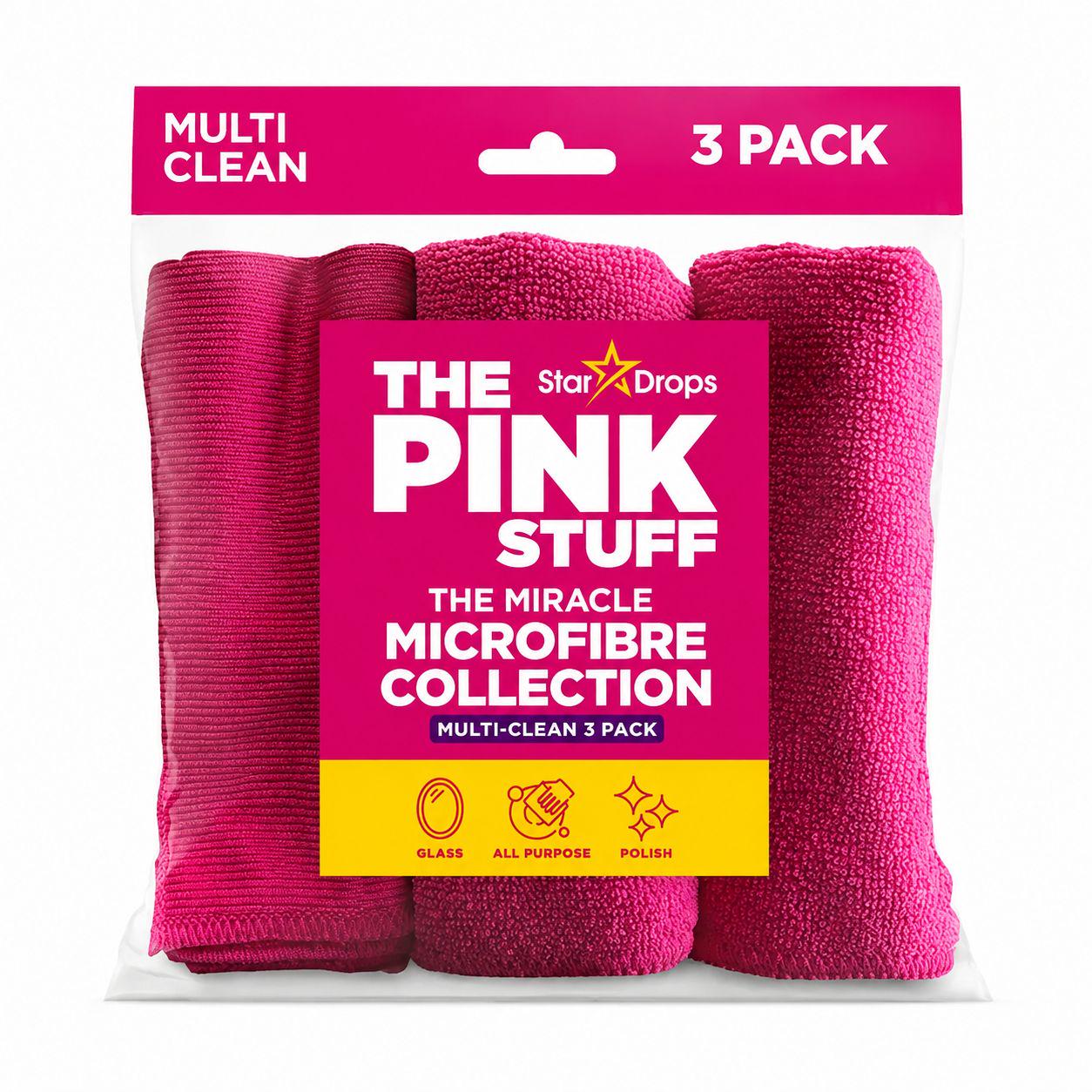 Салфетки универсальные из микрофибры The Pink Stuff Multi Clean для уборки без царапин 30х30 см 3 шт. (EPI-15102025-1424)