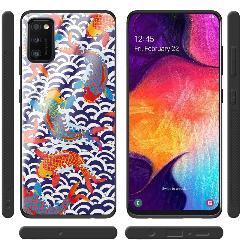 Чохол Boxface Samsung A415 Galaxy A41 Koi Fish Чорний силікон зі склом (39755-up2477-40092) - фото 2