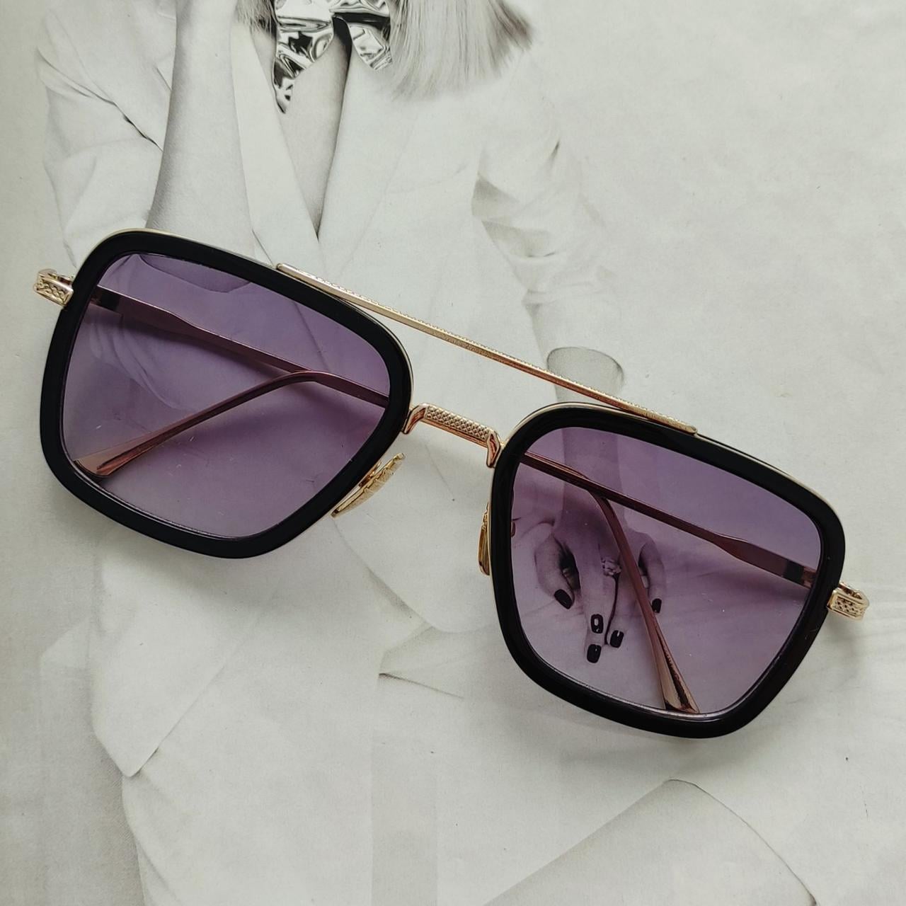 Солнцезащитные очки Тони Старка Светло-фиолетовый с золотым
