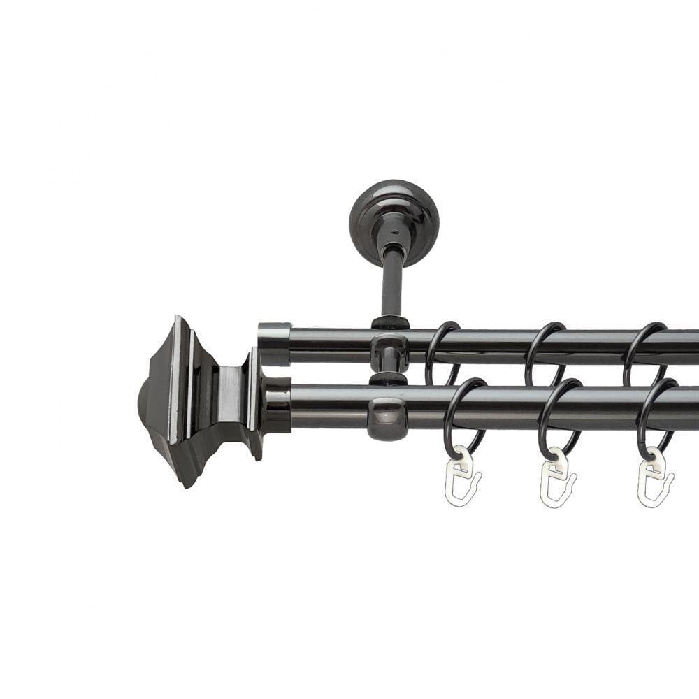 Карниз Orvit Борджеза металевий дворядний відкритий гладка труба кільце металеве 19/16 мм 200 см Онікс (00-00014850) - фото 1 Карниз Orvit Борджеза металевий дворядний відкритий гладка труба кільце металеве 19/16 мм 200 см Онікс (00-00014850) - фото 1