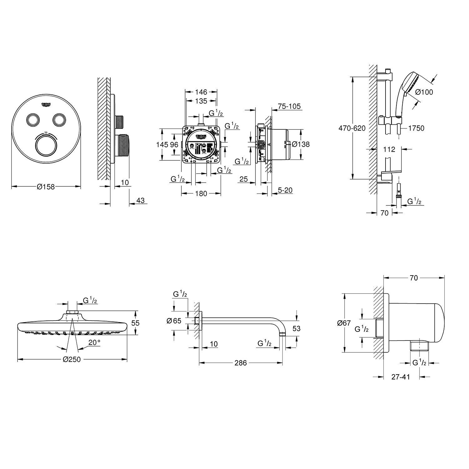 Душевой гарнитур Grohe QuickFix SmartControl (UA202801R2) - фото 2
