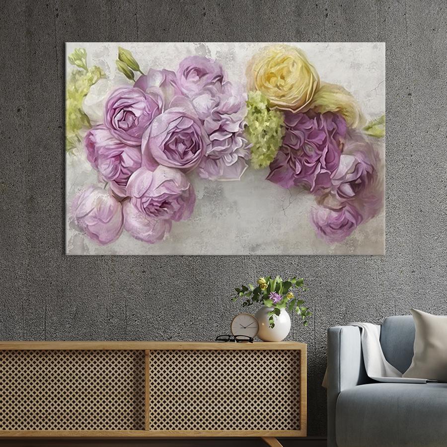 Картина на холсте Букет с пионами 51x34 см (268-1)