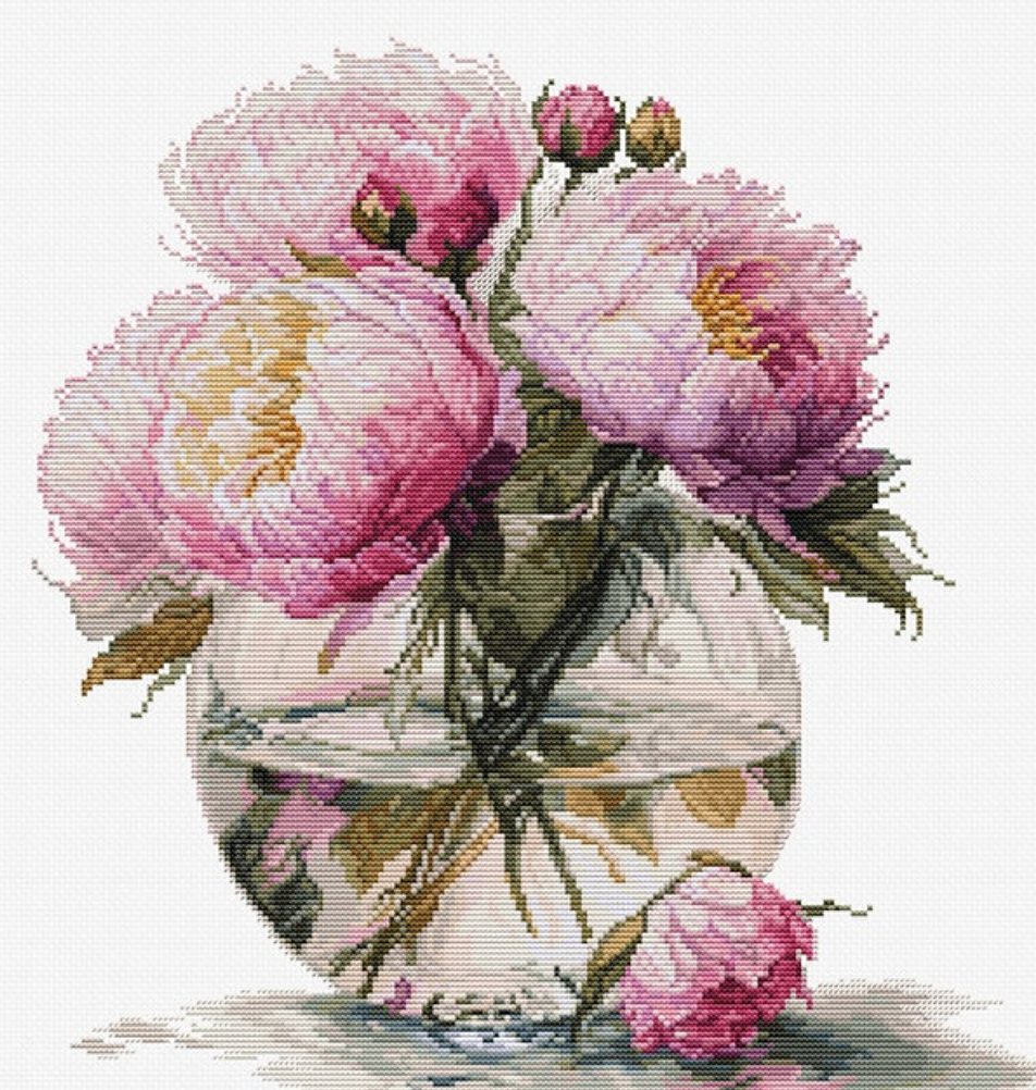 Набор для вышивки крестиком Luca-S B7028 Букет пионов