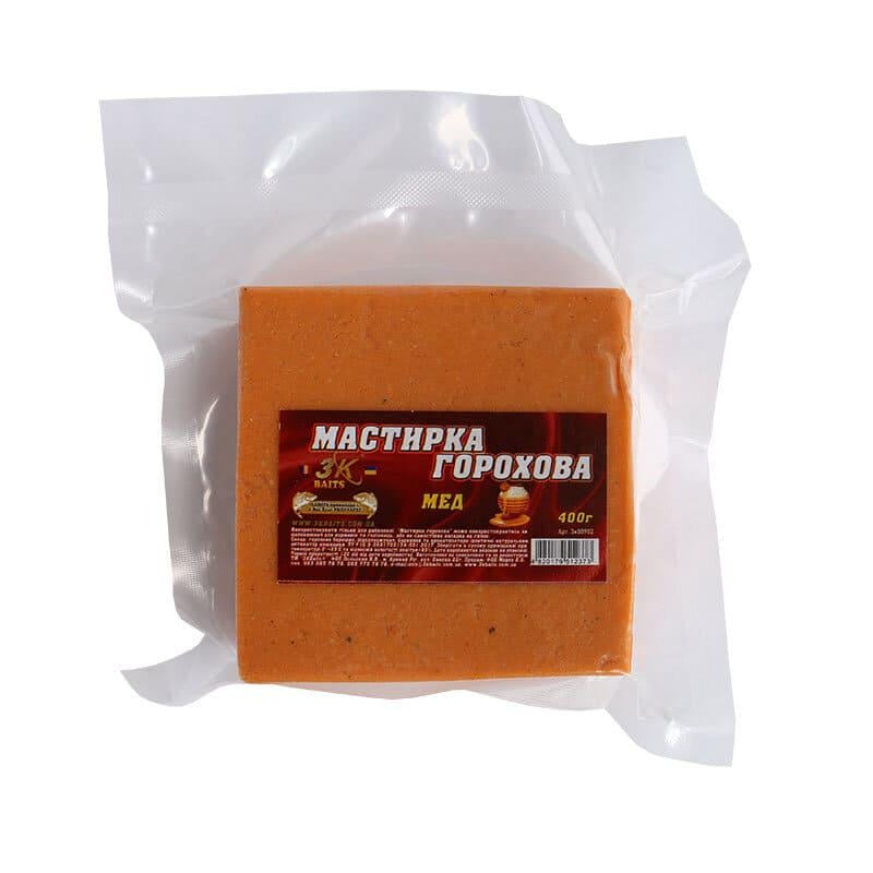 Прикорм 3KBaits Мастырка гороховая Мёд 400 г (3KB1231)