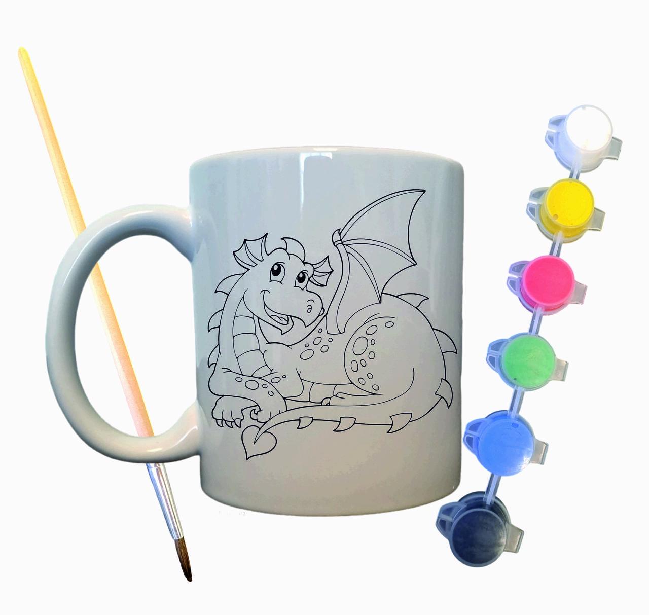 Набор для творчества кружка раскраска Дракон 330 мл Белый (КР0024)