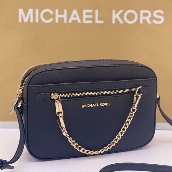 Сумка кросбоді Michael Kors Jet Set Large Saffiano Leather Чорний (MK000001) - фото 2