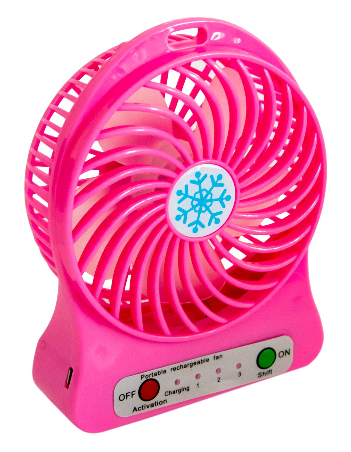 Вентилятор міні на батарейках Portable Fan XSFS-01 USB Рожевий (1002445-Pink)