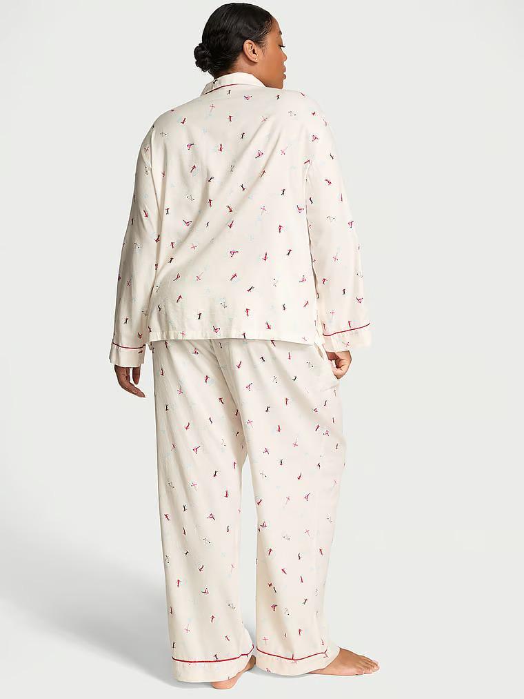 Піжама фланель сорочка/штани Victoria's Secret Long Pajama Set XS Білий (26926729) - фото 2