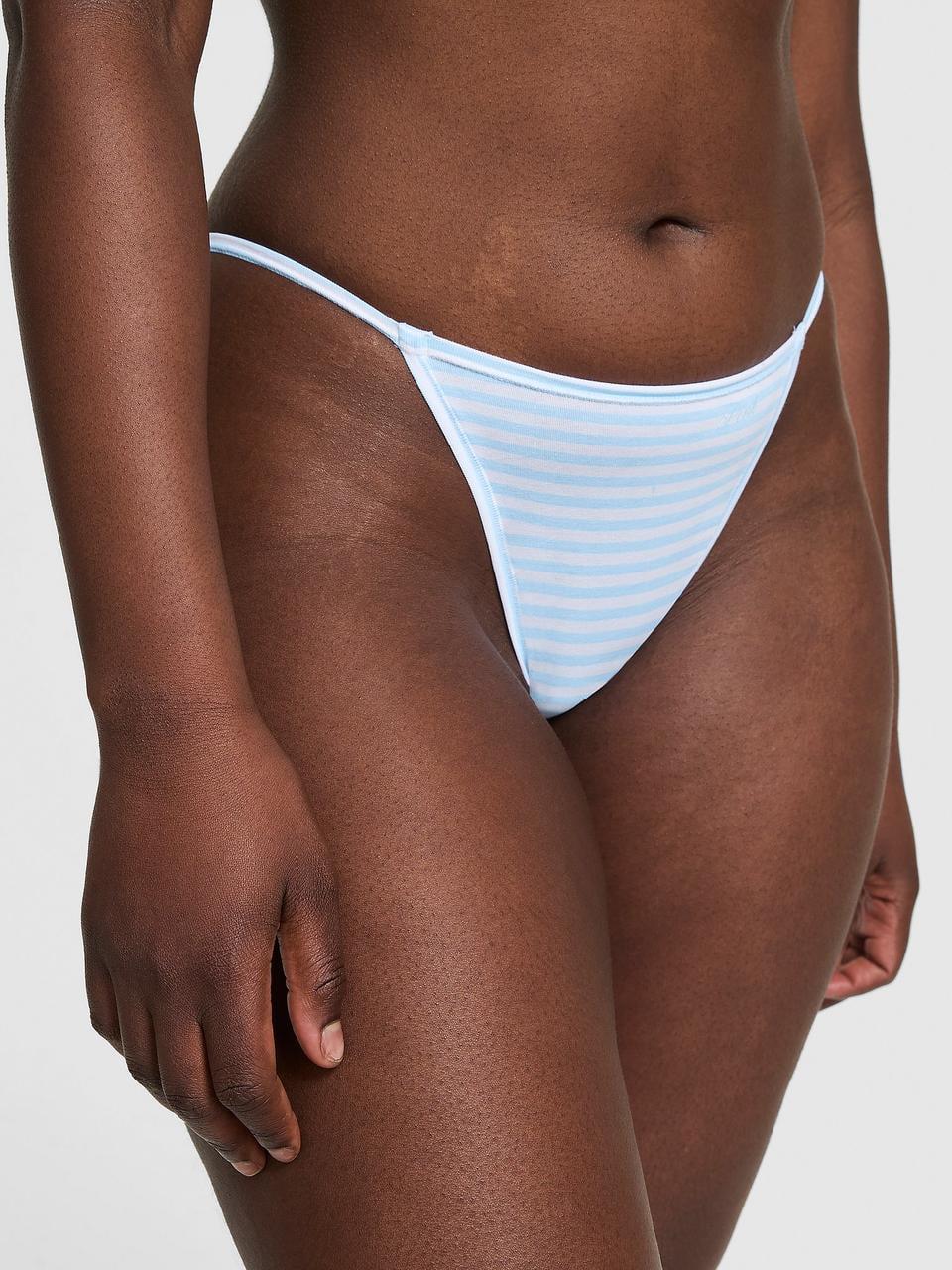 Трусики женские Victoria's Secret Cotton String Bikini XS Голубой (34312955164567)