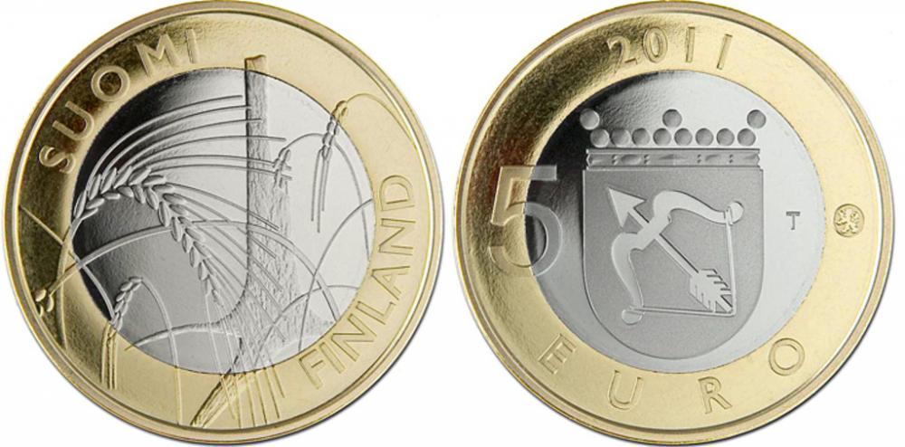 Коллекционная монета Финляндия 5 евро 2011 Исторические провинции Савония UNC (KM#162) Коллекционная монета Финляндия 5 евро 2011 Исторические провинции Савония UNC (KM#162)