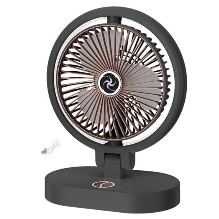 Вентилятор аккумуляторный с LED-светом и 3 режимами обдува Black (WL-1564)