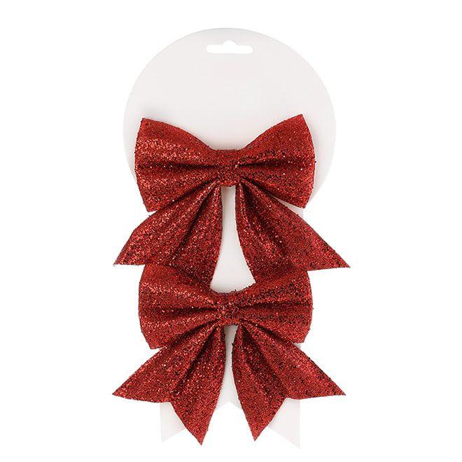 Набор новогодних бантов Flora 14х12 см Красный (11780)