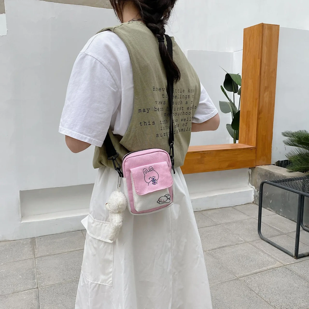 Сумка-барсетка для девочки со значком и игрушкой Розовый (А284) - фото 5