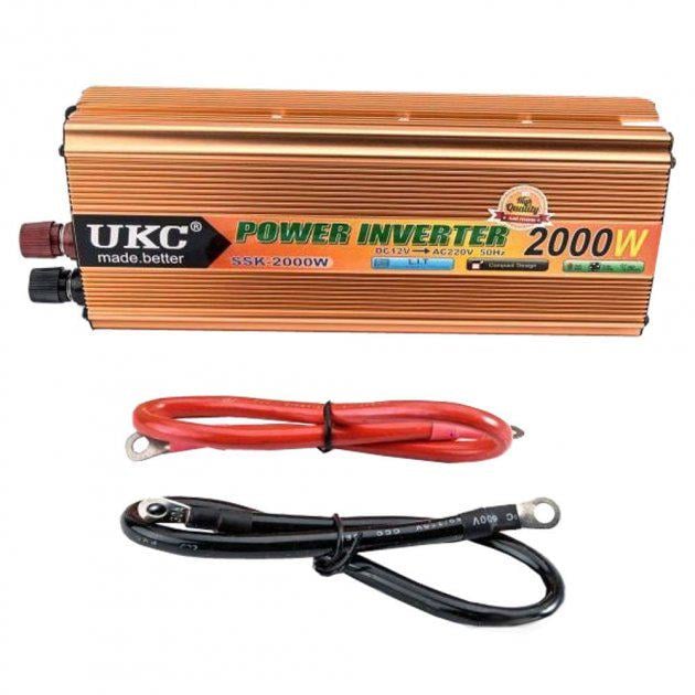 Инвертор UKC SSK-2000W 2000W DC/AC 12V-220V (34564) - фото 1