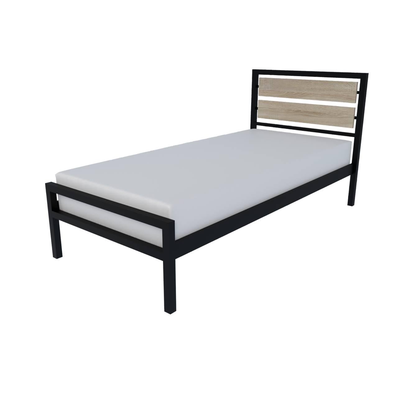 Кровать металлическая BLOOM односпальная в стиле Loft 90х200 см Дуб сонома (000083210)