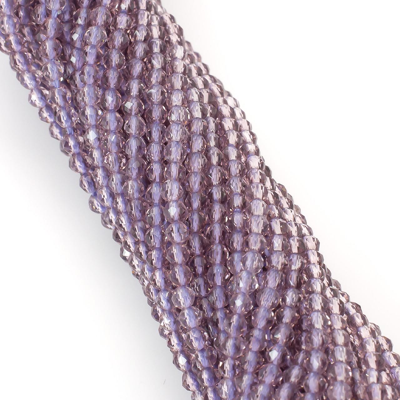 Бусины из шпинели на нитке с круглой огранкой 37 см 2 мм 200 шт. Светло-фиолетовый (БШ0103к15)