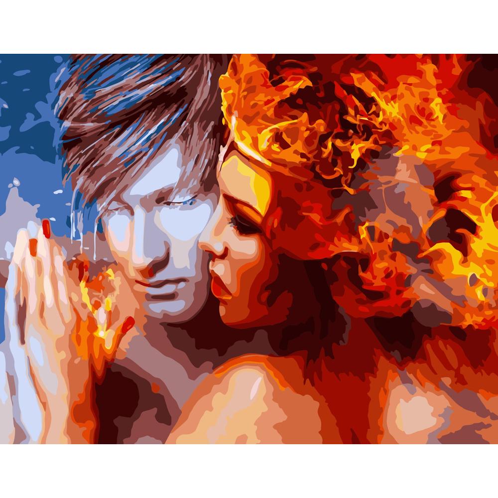 Картина по номерам Strateg Премиум Лед и пламя 40х50 см (GS189)