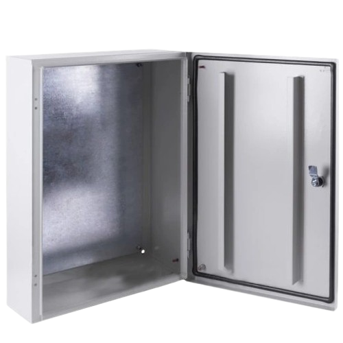 Корпус металевий з монтажною панеллю E.NEXT e.mbox.pro.p.50.40.20 IP54 замок у комплекті Сірий (29425287)