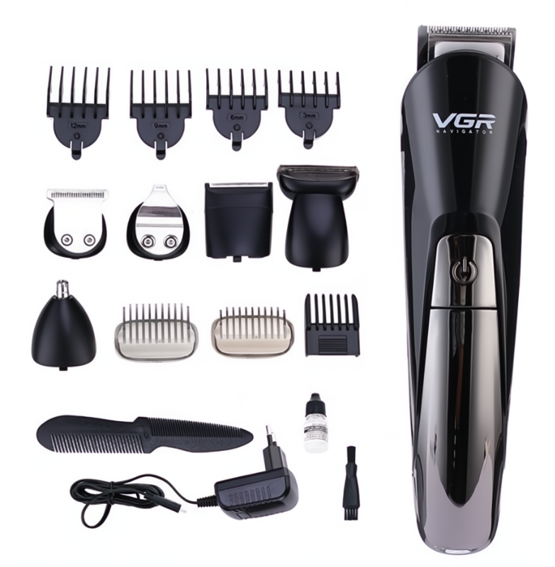 Машинка для стрижки VGR Trimmer Set аккумуляторная Черный - фото 1