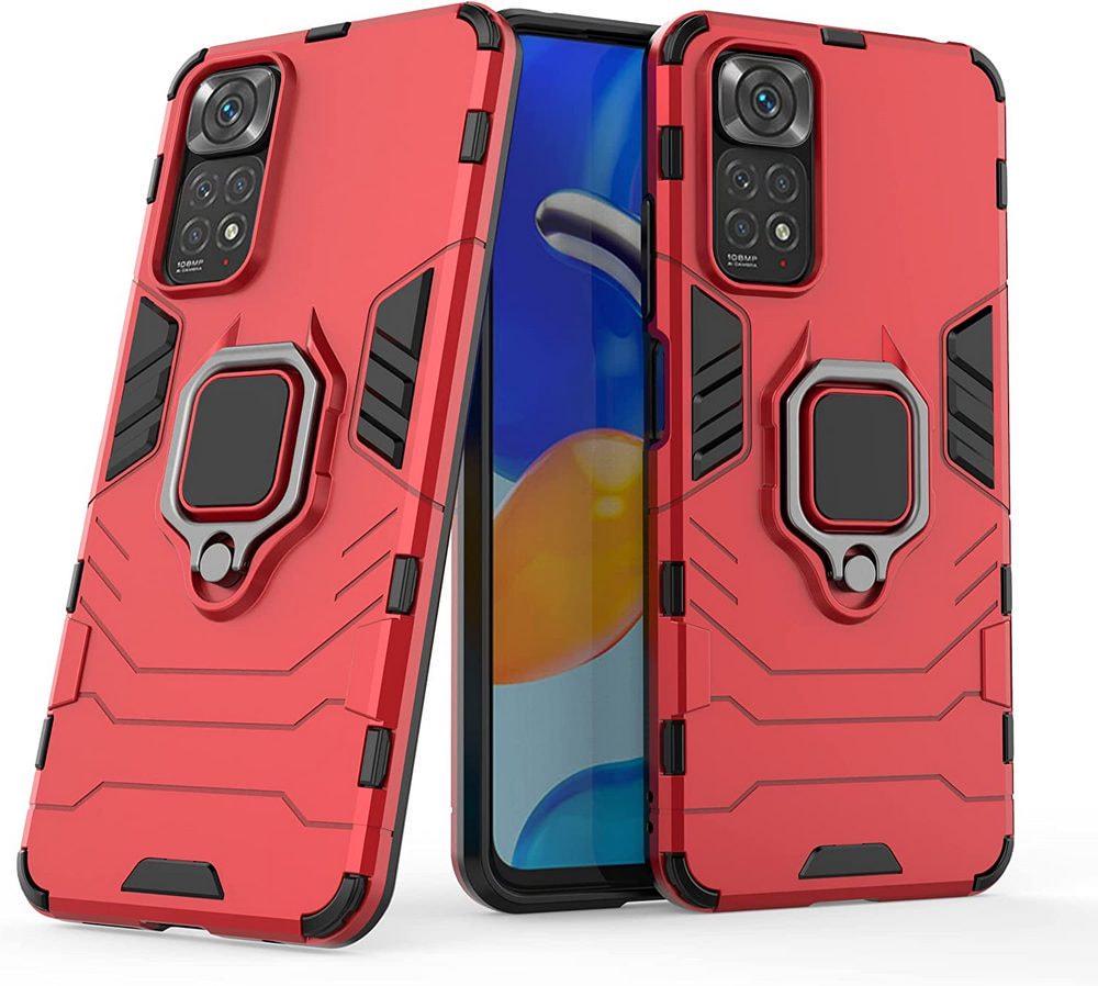 Противоударный чехол Xiaomi Redmi Note 11S (подставка кольцо) Red (29705-2D)