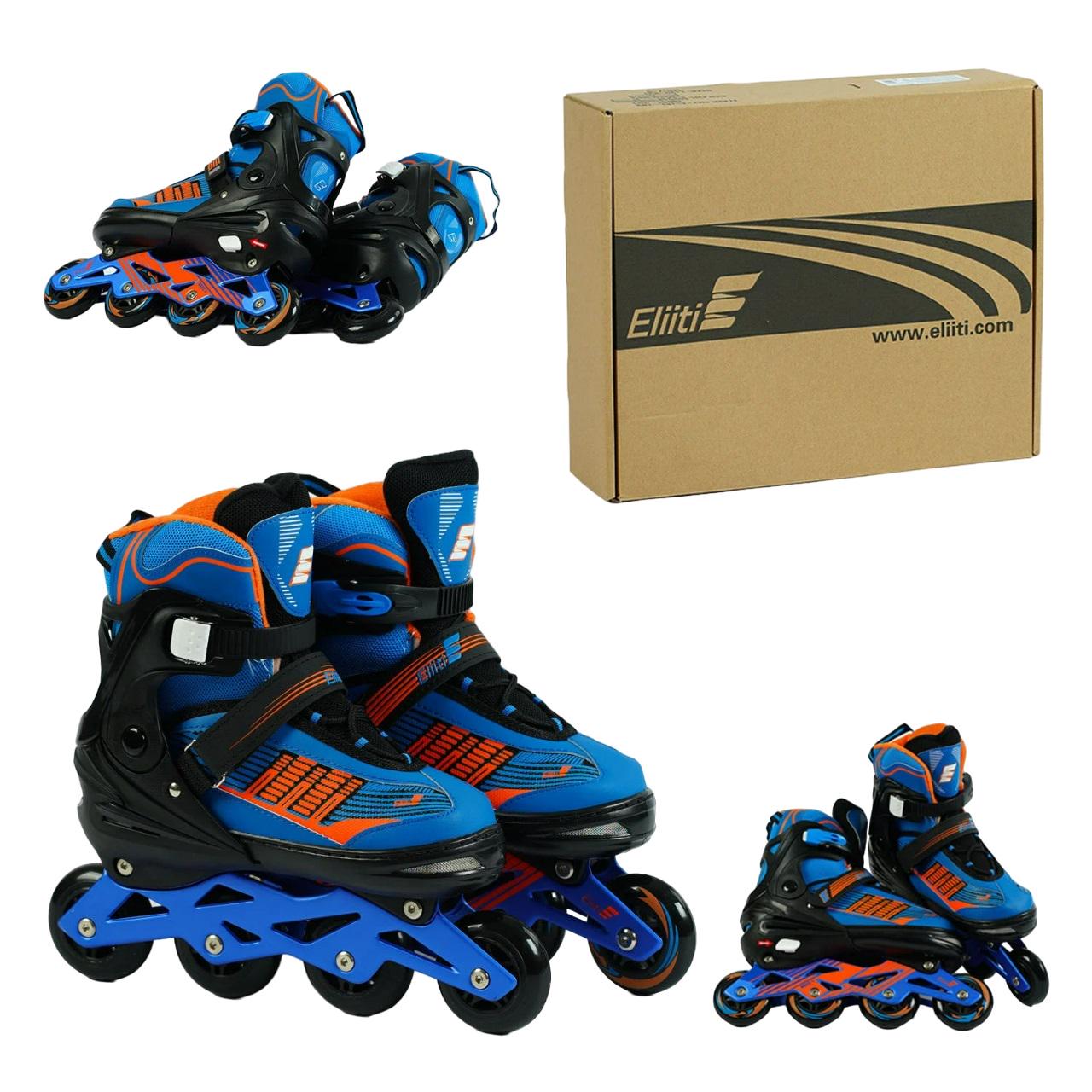 Роликові ковзани Best Roller PU колеса що світяться 24-26 см р. 38-41 Black/Blue (02040-L) - фото 2