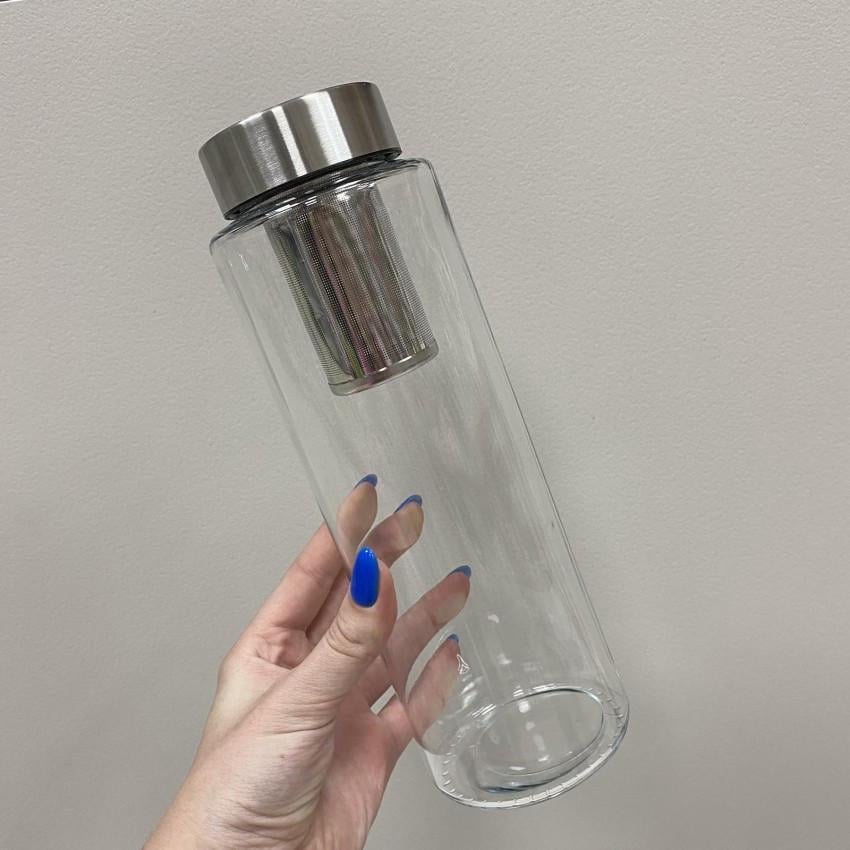 Бутылка для воды Simax Pure Aqua Bottle s10120/МЕТ с металлической крышкой и ситечком 1 л (2365601405) - фото 5