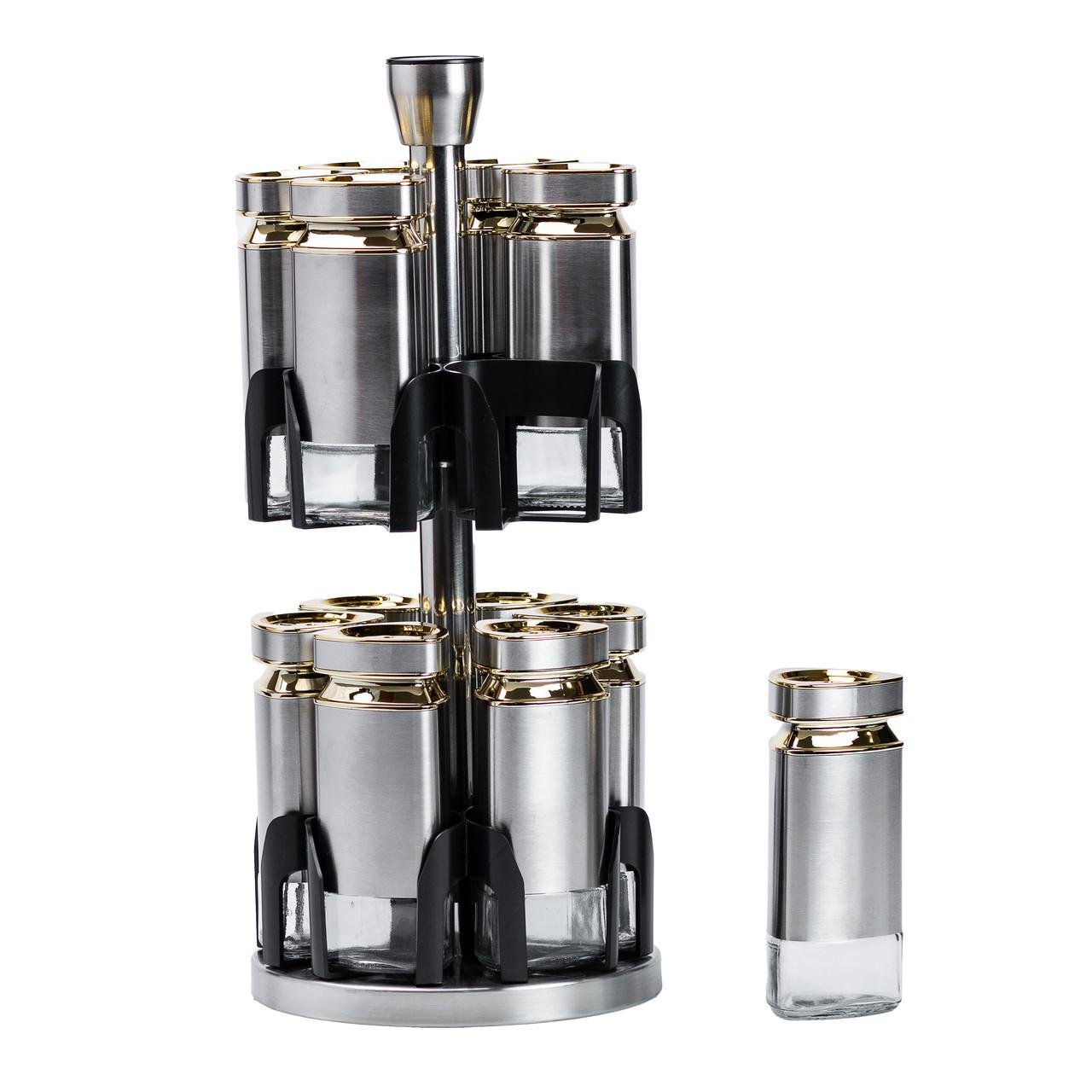 Набір баночок для спецій на підставці карусель 12 шт. 120 мл - фото 2