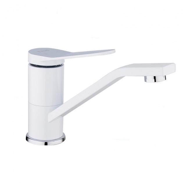 Змішувач для кухні Frap F4545 гусак 15 см Білий/Хром (34575)