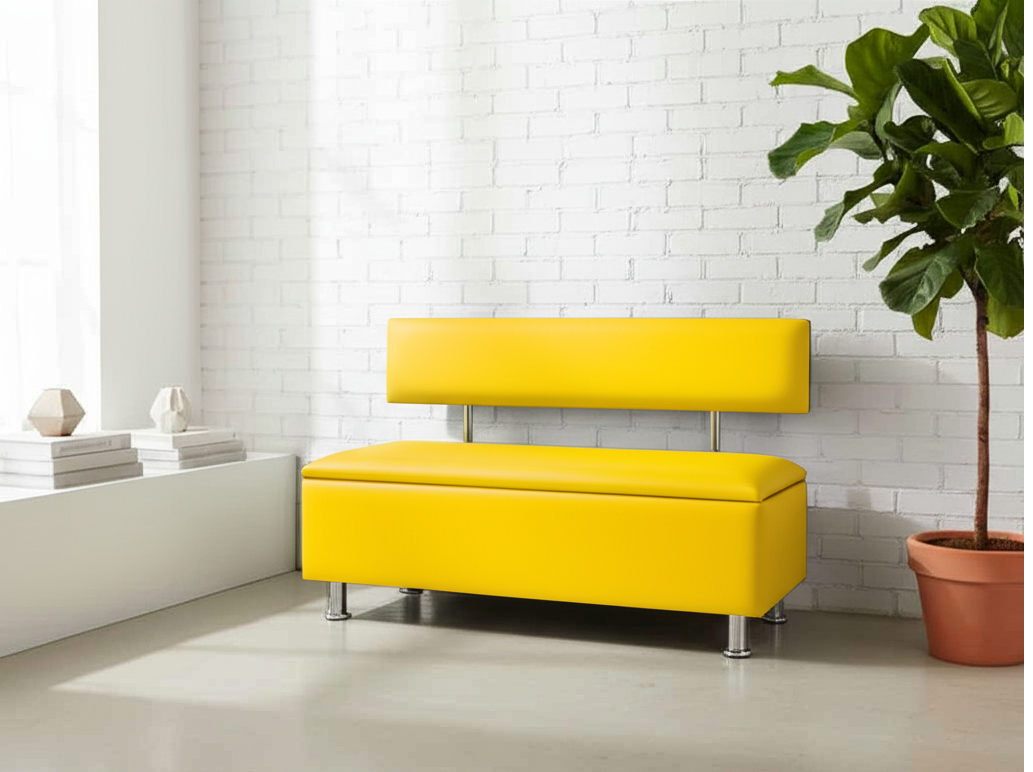Диван в зону ожидания Сompakt искусственная кожа 120 см Желтый