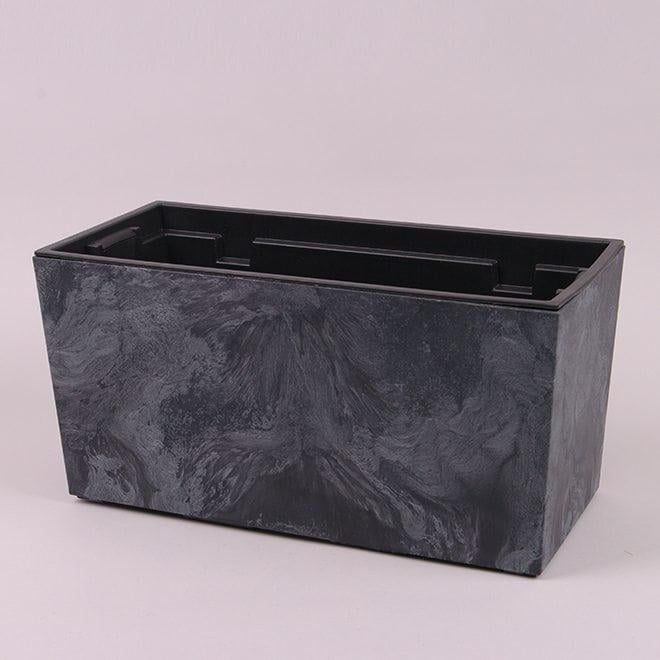 Горшок пластмассовый Flora URBI CASE BETON EFFECT с вкладом 39,5 см Антрацитовый (92140)