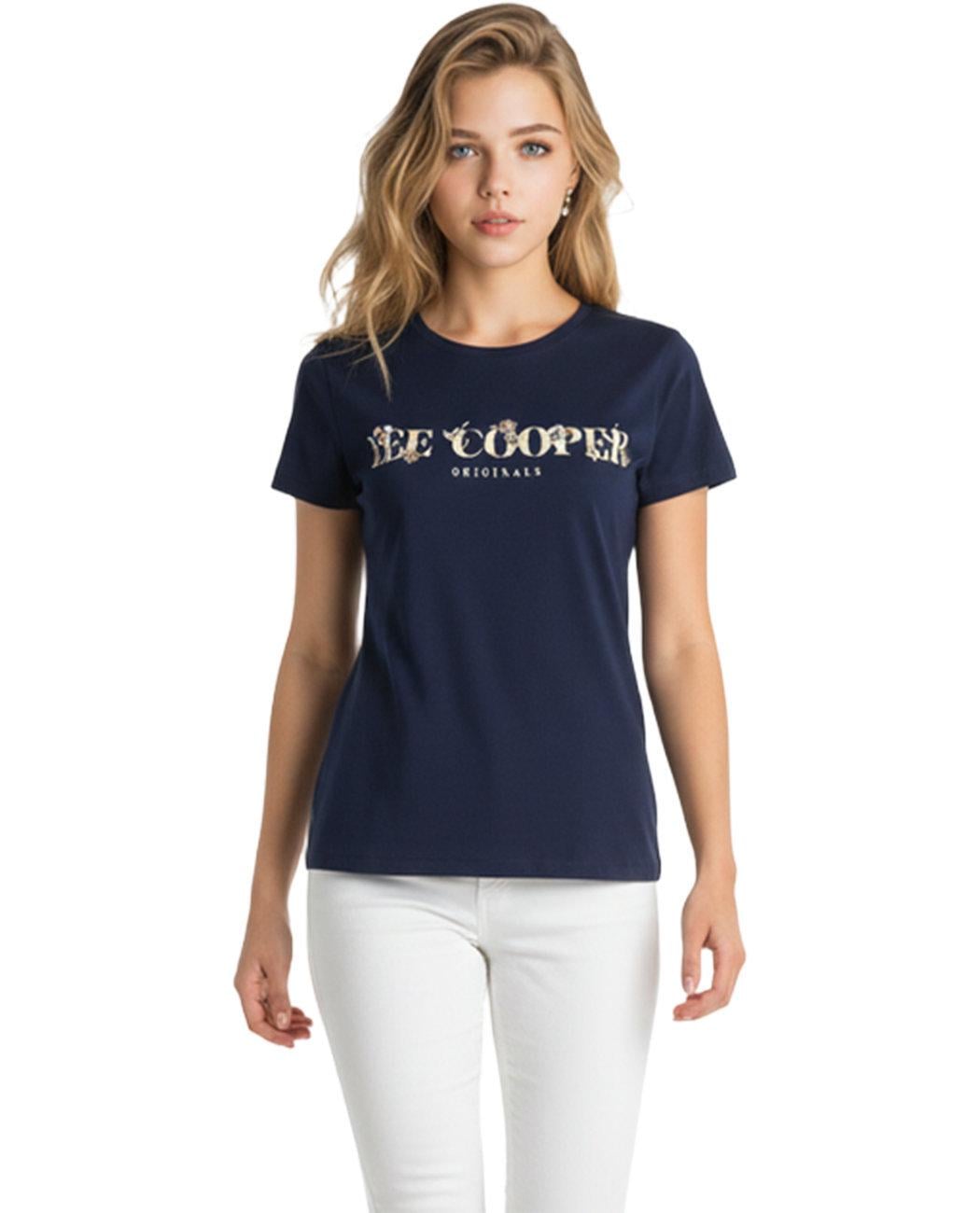 Футболка жіноча Lee Cooper Classic 65829695 L Темно-синій (2658296954309)