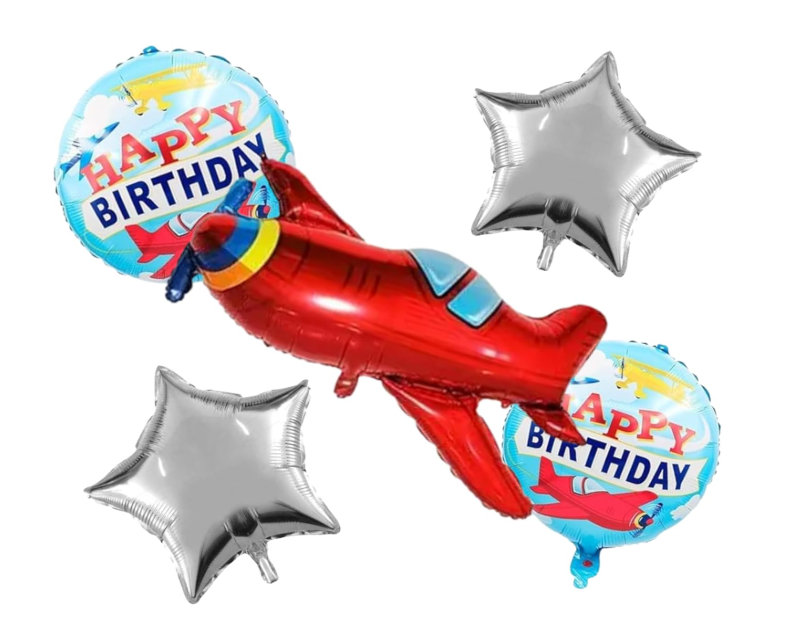 Набор воздушных шаров фольгированных Самолет 5 шт. (2989141083)