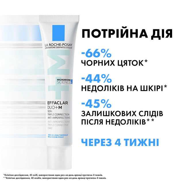 Гель-крем для проблемной кожи La Roche-Posay Effaclar Duo+ M тройного действия 40 мл - фото 5