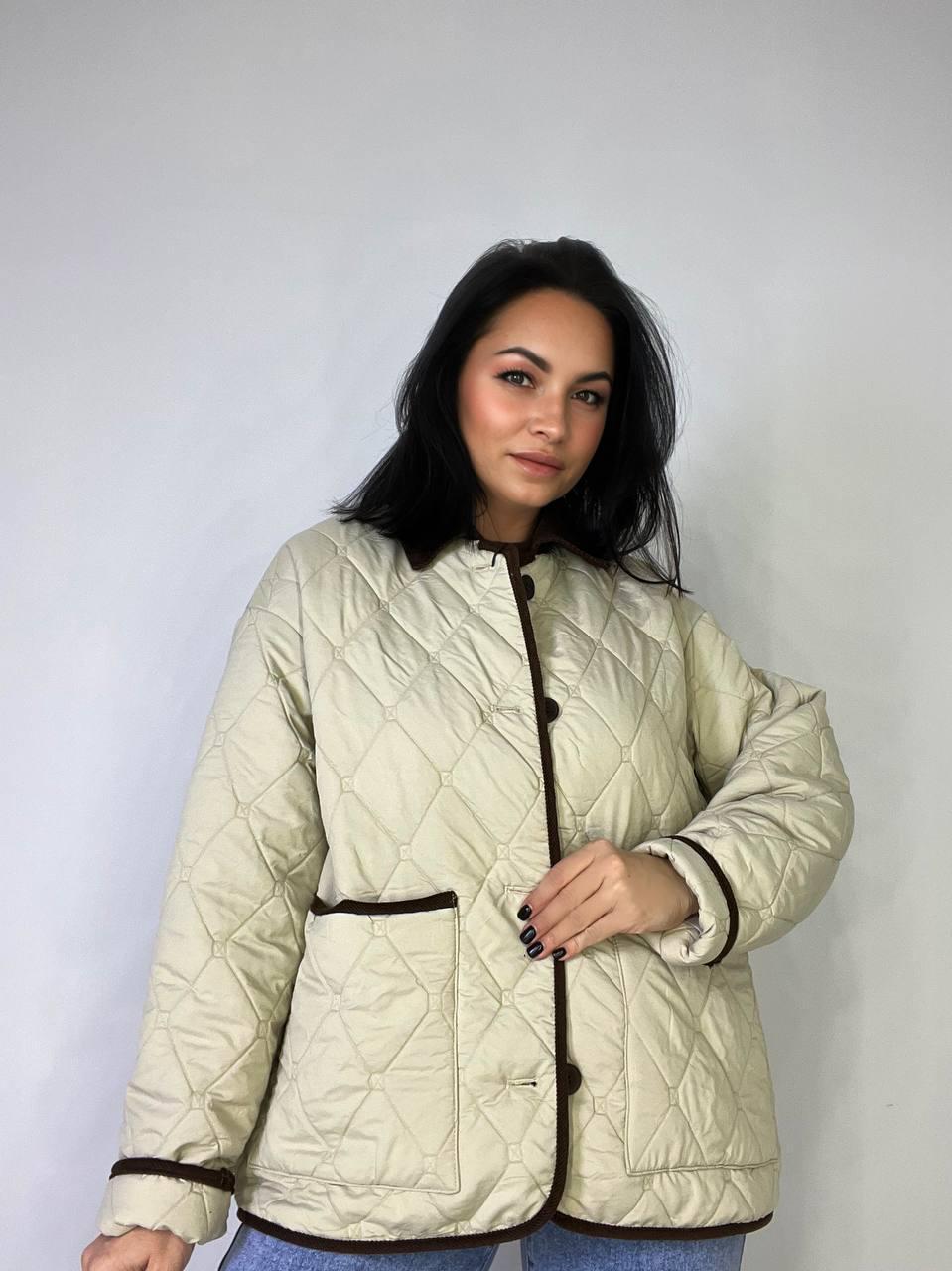 Куртка жіноча LADY YEP 9090 сорочка оверсайз стьобана демісезонна на гудзиках комбінована з вельветом M Бежевий (3717) - фото 10 Куртка жіноча LADY YEP 9090 сорочка оверсайз стьобана демісезонна на гудзиках комбінована з вельветом M Бежевий (3717) - фото 10