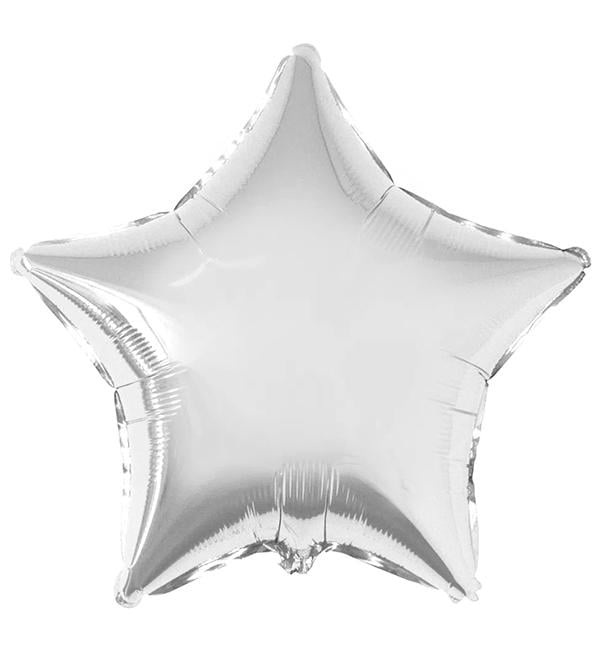 Воздушные шары Звезда 22 см. Серебреный (514513)