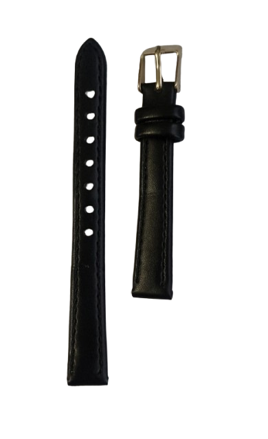 Ремінець для годинника Toscana гладкий шкіряний 12 мм Чорний (3602) - фото 1 Ремінець для годинника Toscana гладкий шкіряний 12 мм Чорний (3602) - фото 1