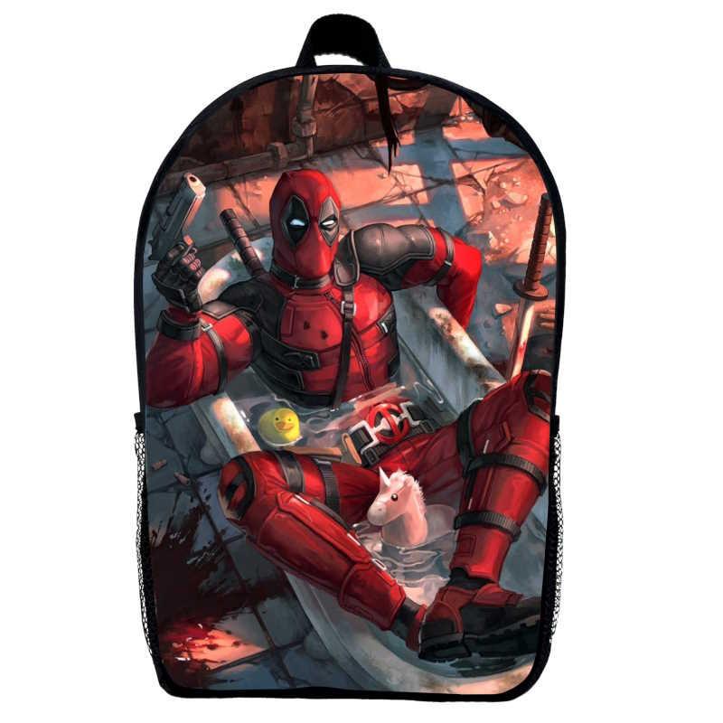 Школьный рюкзак с принтом Deadpool 03 39х27х14 см 14 л Черный (2399980109)