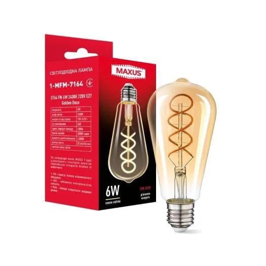 Лампа світлодіодна Deco ST64 FM 6W 2400K 220V E27 Golden (1-MFM-7164)