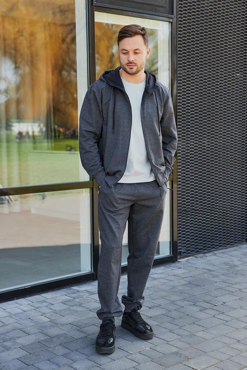 Мужской костюм М169.2 батал двухнитка 3XL Антрацит (892-1-65)