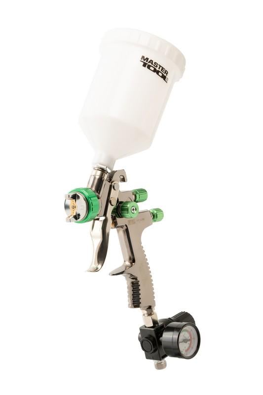 Фарбопульт пневматичний MasterTool LVLP ВПЛБ 600 мл Ø 1,3 мм круглий/плоский факел 125-170 л/хв 15-25 бар з манометром (80-8810)