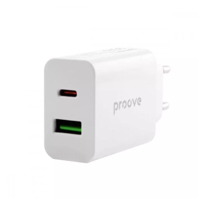 Зарядное устройство сетевой МЗП Proove Rapid 20W Type-C/USB Белый