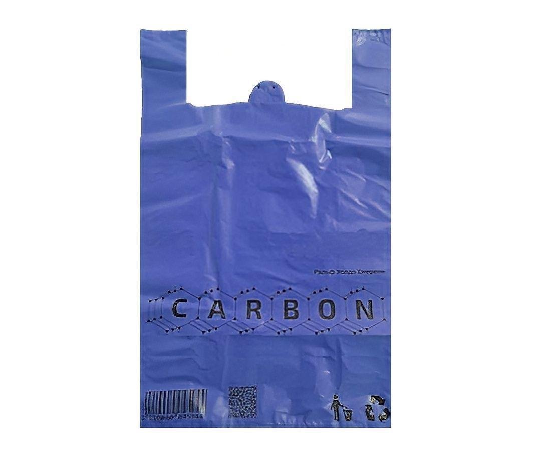 Пакеты майка Carbon 50 мкм 40х60 см Синий 100 шт. (4594)